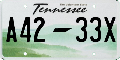 TN license plate A4233X