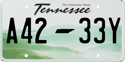 TN license plate A4233Y