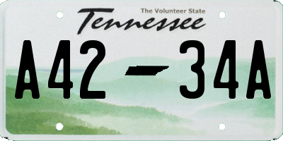 TN license plate A4234A