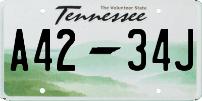 TN license plate A4234J