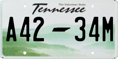 TN license plate A4234M