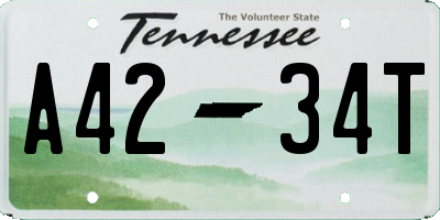 TN license plate A4234T
