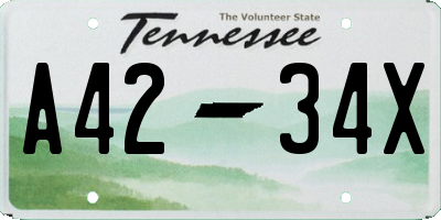 TN license plate A4234X