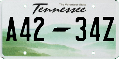 TN license plate A4234Z