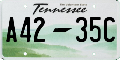 TN license plate A4235C