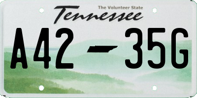 TN license plate A4235G