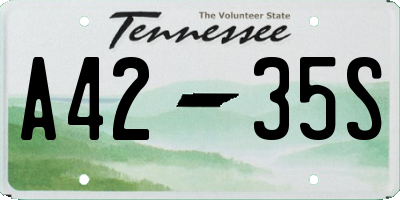TN license plate A4235S