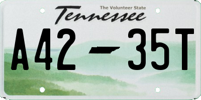 TN license plate A4235T