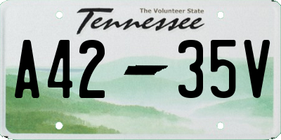 TN license plate A4235V