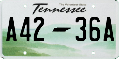 TN license plate A4236A