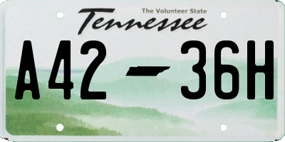 TN license plate A4236H