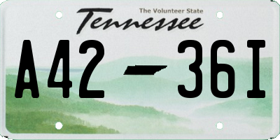 TN license plate A4236I