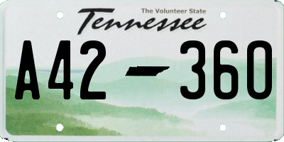 TN license plate A4236O