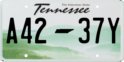 TN license plate A4237Y