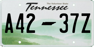 TN license plate A4237Z