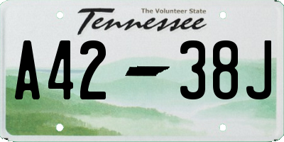 TN license plate A4238J