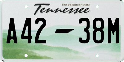 TN license plate A4238M