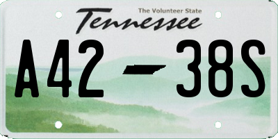 TN license plate A4238S