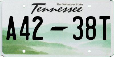 TN license plate A4238T
