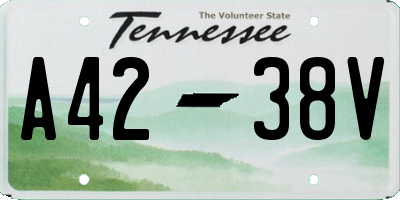 TN license plate A4238V