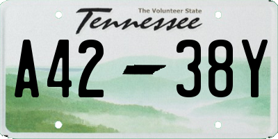 TN license plate A4238Y