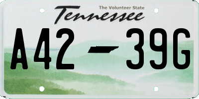 TN license plate A4239G