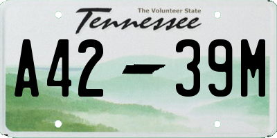 TN license plate A4239M