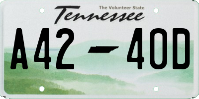 TN license plate A4240D