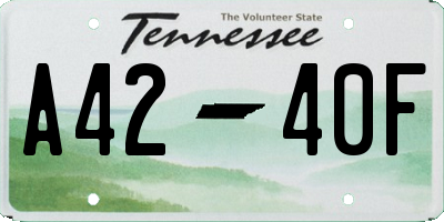 TN license plate A4240F
