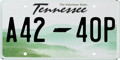 TN license plate A4240P
