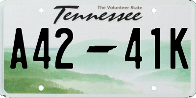 TN license plate A4241K
