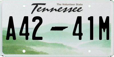 TN license plate A4241M