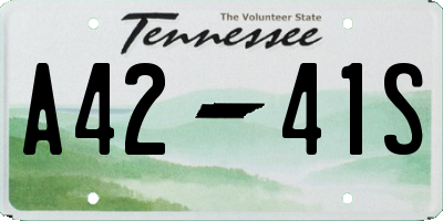 TN license plate A4241S