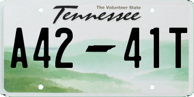 TN license plate A4241T