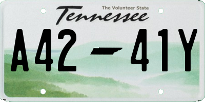 TN license plate A4241Y