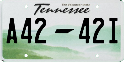 TN license plate A4242I