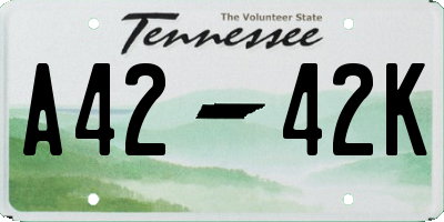 TN license plate A4242K