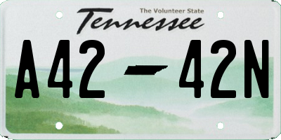 TN license plate A4242N