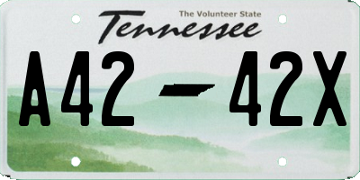 TN license plate A4242X