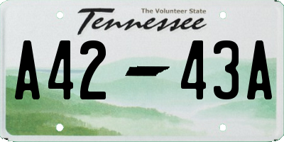 TN license plate A4243A