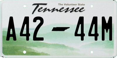 TN license plate A4244M