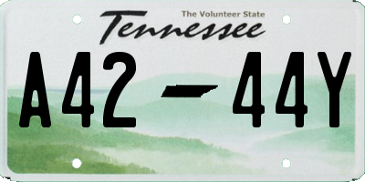 TN license plate A4244Y
