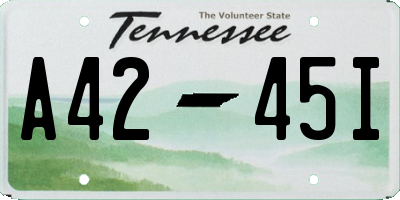 TN license plate A4245I