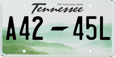 TN license plate A4245L