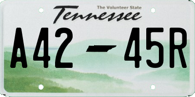 TN license plate A4245R