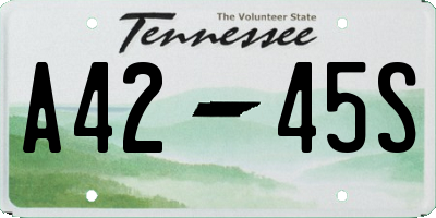 TN license plate A4245S