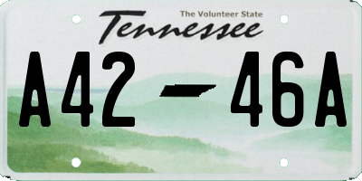 TN license plate A4246A