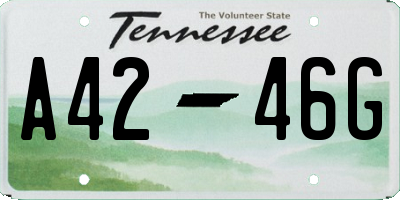 TN license plate A4246G