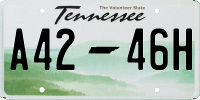 TN license plate A4246H