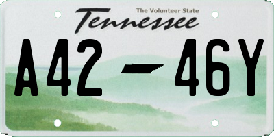 TN license plate A4246Y